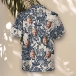 1 Navy Ivory Patriot Aloha Custom Hawaiian Shirts With Faces Or Logos