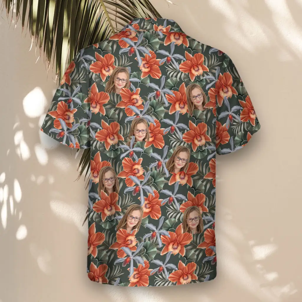3 Orchid Isle Aloha Custom Hawaiian Shirts With Faces Or Logos