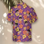 1 Purple Floral Hibiscus Aloha Custom Hawaiian Shirts With Faces Or Logos