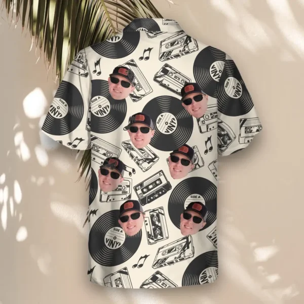 3 Retro Record Vibes Aloha Custom Hawaiian Shirts With Faces Or Logos