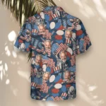 1 Retro USA Flag Aloha Custom Hawaiian Shirts With Faces Or Logos