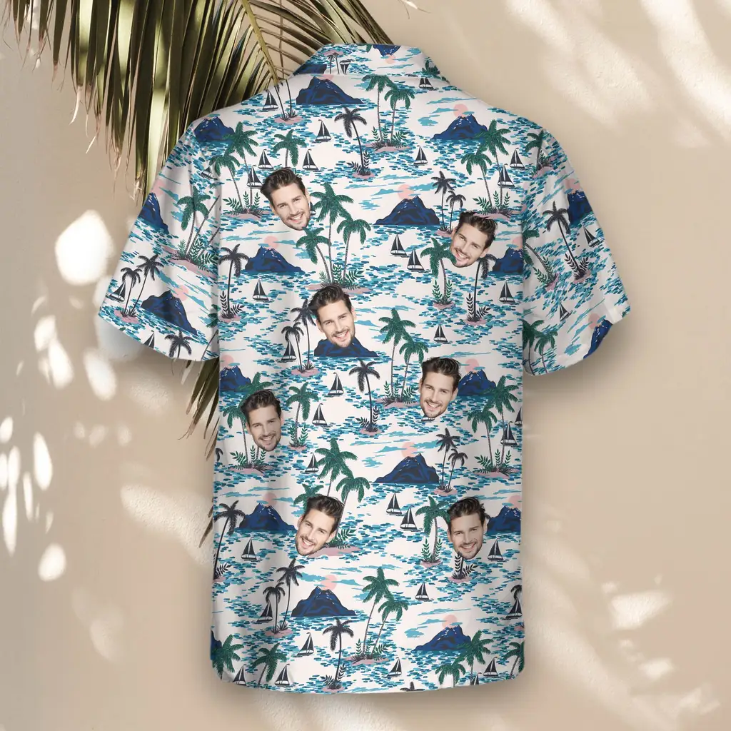 3 Sunset Sail Aloha Custom Hawaiian Shirts With Faces Or Logos 3 Sunset Sail Aloha Custom Hawaiian Shirts With Faces Or Logos