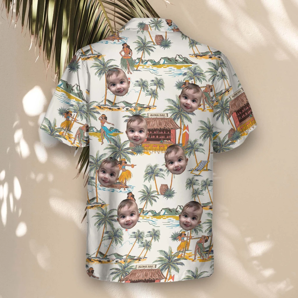 3 Tropical Escape Aloha Custom Hawaiian Shirts With Faces Or Logos