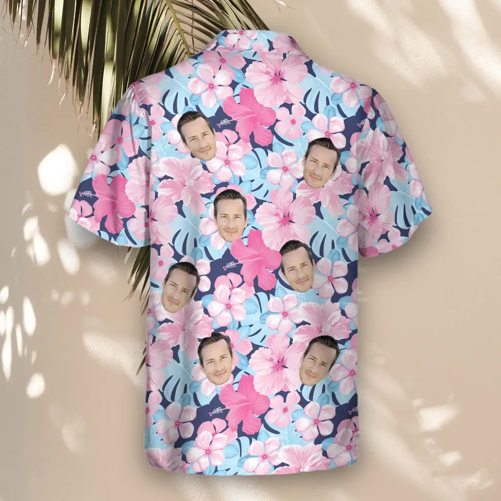 3 Tropical Floral Escape Aloha Custom Hawaiian Shirts With Faces Or Logos