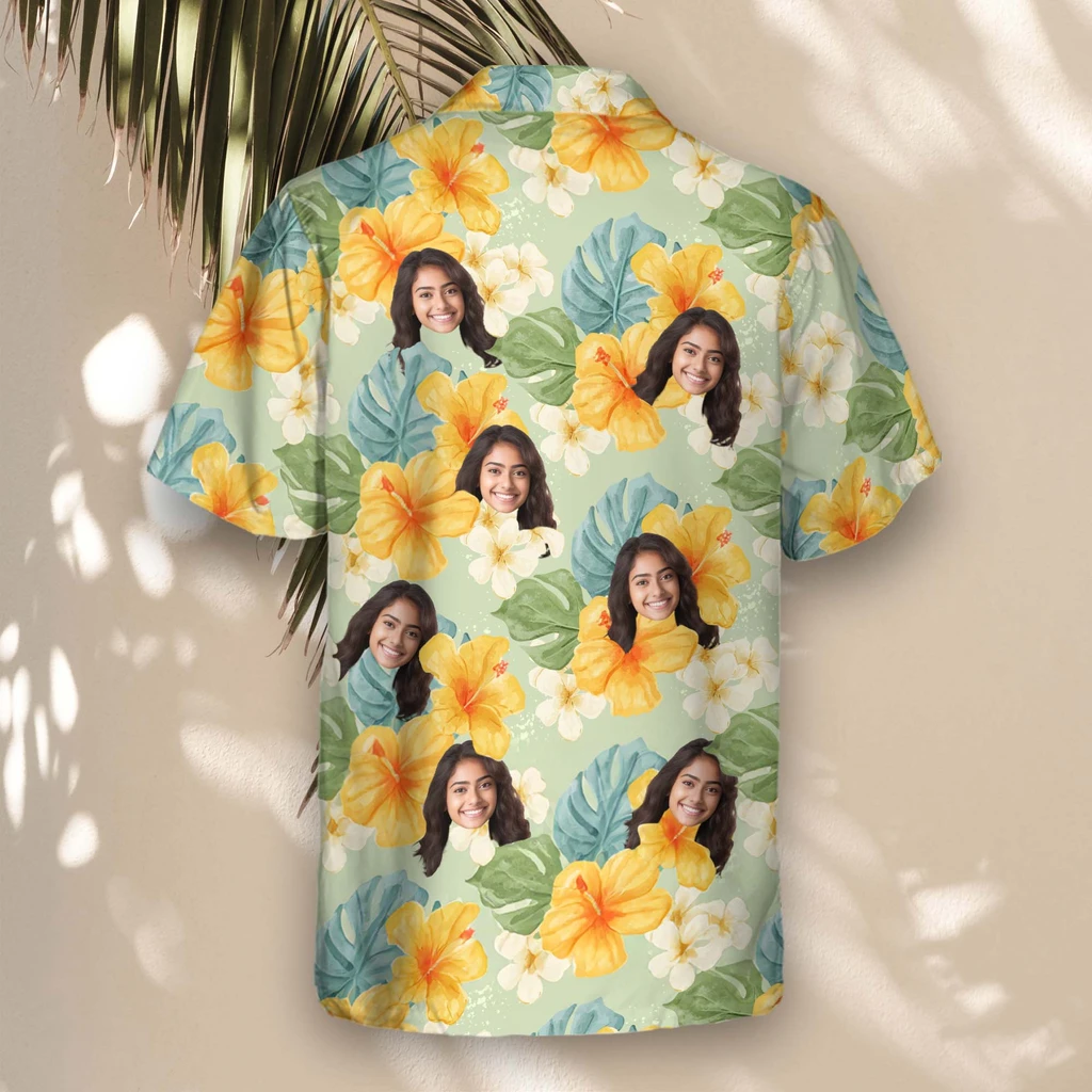 3 Tropical Hibiscus Vibes Aloha Custom Hawaiian Shirts With Faces Or Logos 3 Tropical Hibiscus Vibes Aloha Custom Hawaiian Shirts With Faces Or Logos