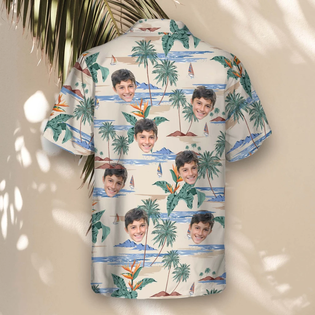 3 Tropical Island Paradise Aloha Custom Hawaiian Shirts With Faces Or Logos