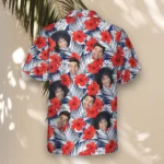 1 Tropical Red Flowers Aloha Custom Hawaiian Shirts With Faces Or Logos