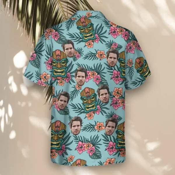 3 Tropical Tiki Mask Aloha Custom Hawaiian Shirts With Faces Or Logos