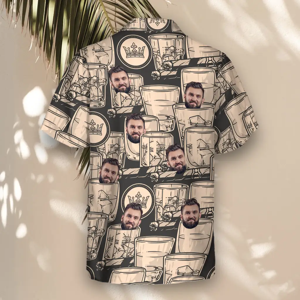 3 Whiskey Booze Aloha Custom Hawaiian Shirts With Faces Or Logos. 3 Whiskey Booze Aloha Custom Hawaiian Shirts With Faces Or Logos.