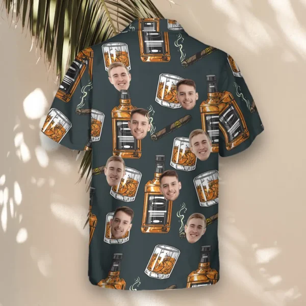 3 Whiskey Cigar Aloha Custom Hawaiian Shirts With Faces Or Logos