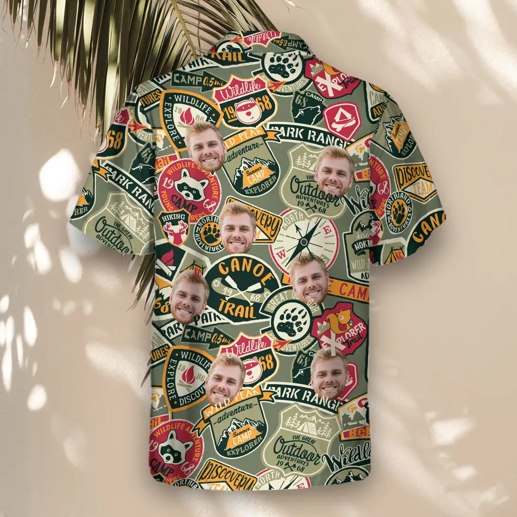 3 Wilderness Adventure Aloha Custom Hawaiian Shirts With Faces Or Logos