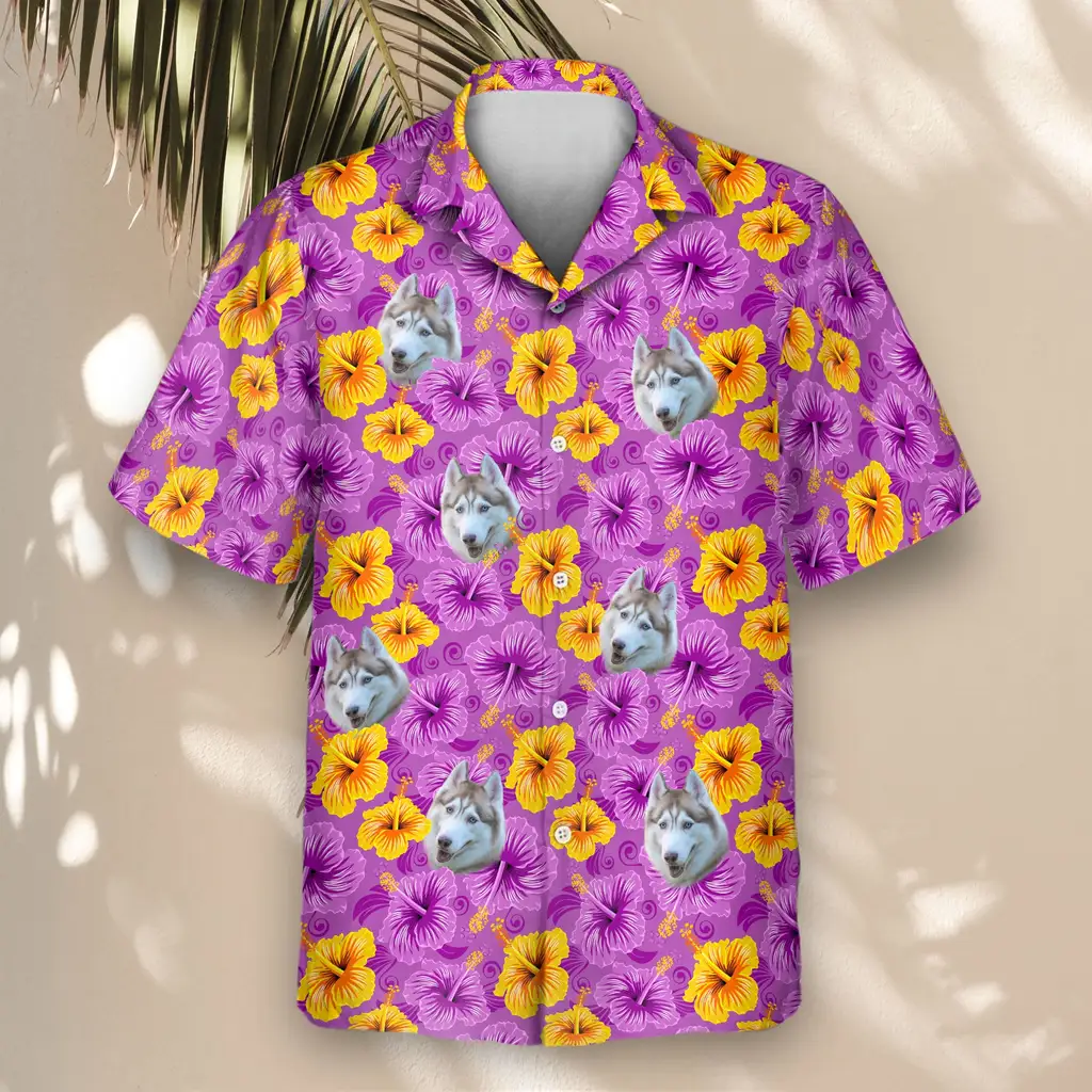 4 Enchanted Hibiscus Garden Aloha Custom Hawaiian Shirts With Faces Or Logos
