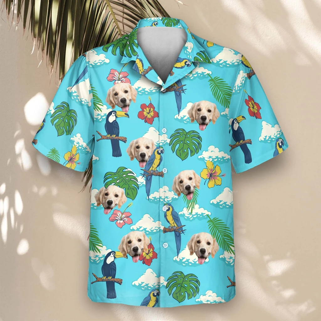 4 Jungle Bird Paradise Aloha Custom Hawaiian Shirts With Faces Or Logos 4 Jungle Bird Paradise Aloha Custom Hawaiian Shirts With Faces Or Logos