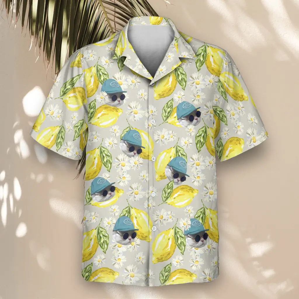 4 Lemon Grove Vibes Aloha Custom Hawaiian Shirts With Faces Or Logos