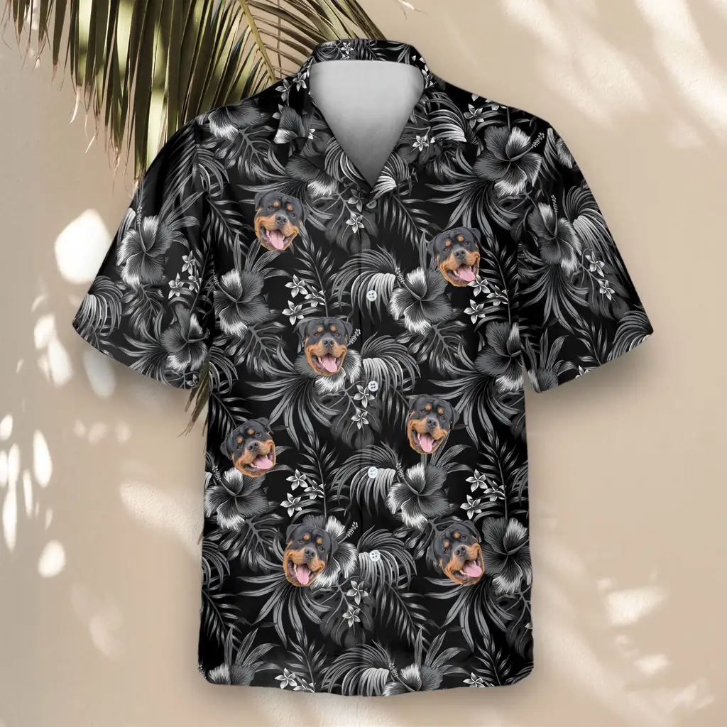 4 Midnight Hibiscus ParadiseAloha Custom Hawaiian Shirts With Faces Or Logos 4 Midnight Hibiscus ParadiseAloha Custom Hawaiian Shirts With Faces Or Logos