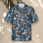 1 Navy Hibiscus Paradise Aloha Custom Hawaiian Shirts With Faces Or Logos