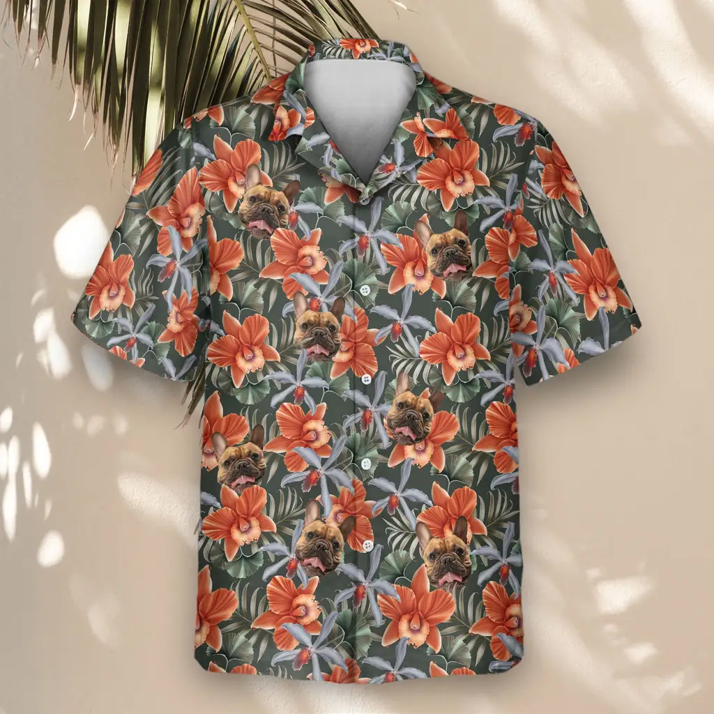 4 Orchid Isle Aloha Custom Hawaiian Shirts With Faces Or Logos