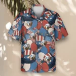 1 Retro American Patriotism Aloha Custom Hawaiian Shirts With Faces Or Logos