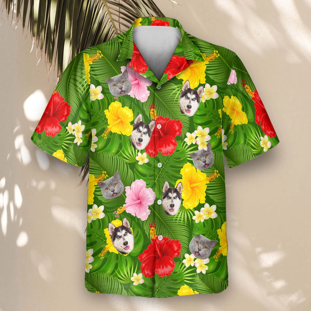 4 Summer Tropical Aloha Custom Hawaiian Shirts With Faces Or Logos