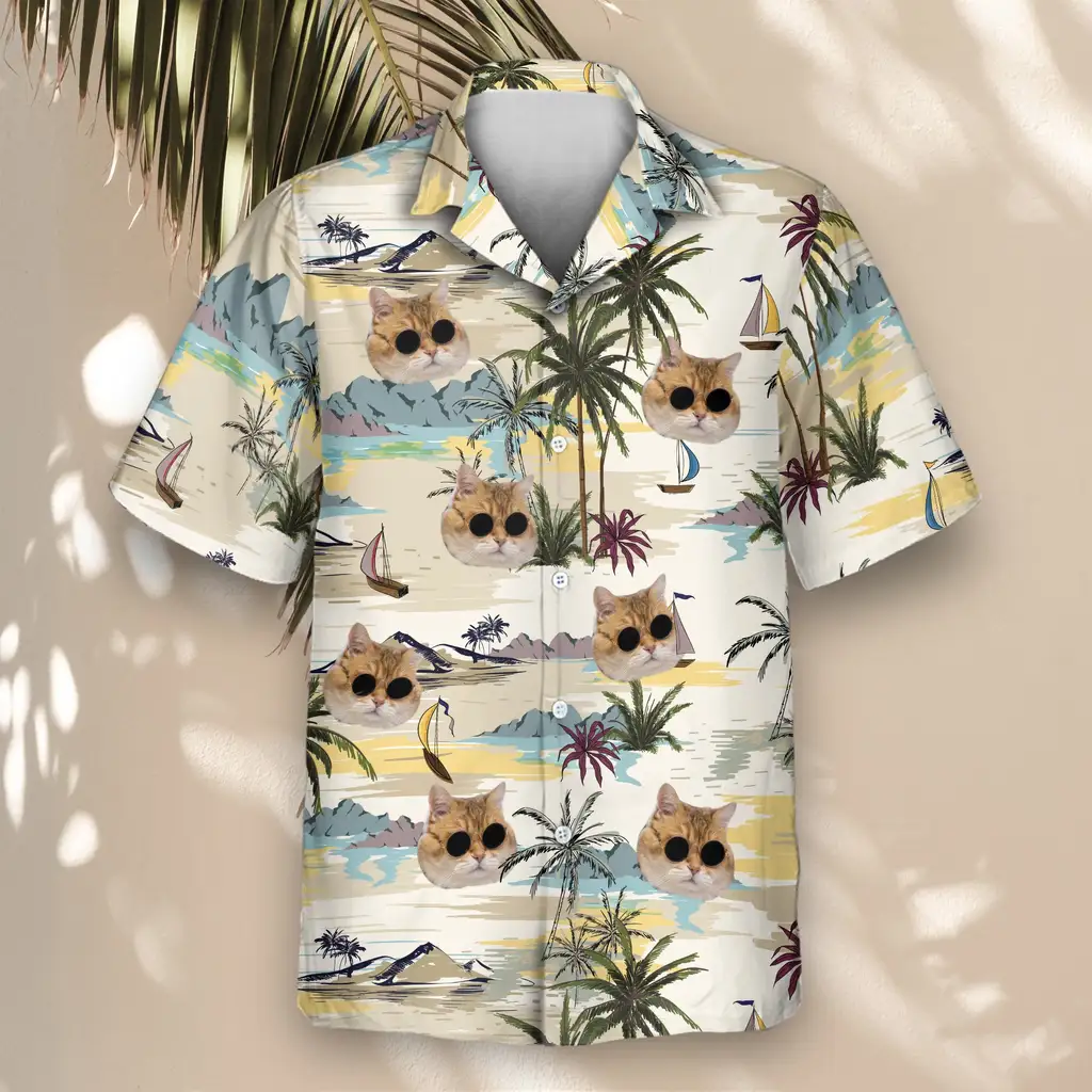4 Tranquil Island Aloha Custom Hawaiian Shirts With Faces Or Logos 4 Tranquil Island Aloha Custom Hawaiian Shirts With Faces Or Logos