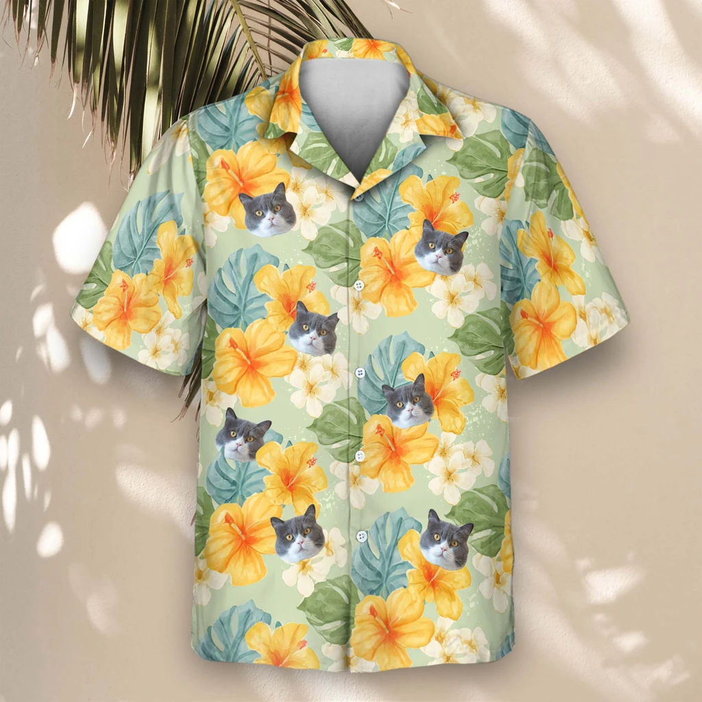 4 Tropical Hibiscus Vibes Aloha Custom Hawaiian Shirts With Faces Or Logos 4 Tropical Hibiscus Vibes Aloha Custom Hawaiian Shirts With Faces Or Logos