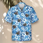 1 Tropical Royal Blue Aloha Custom Hawaiian Shirts With Faces Or Logos