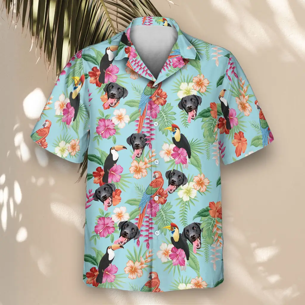 4 Tropical Toucan Macaw Paradise Aloha Custom Hawaiian Shirts With Faces Or Logos 4 Tropical Toucan Macaw Paradise Aloha Custom Hawaiian Shirts With Faces Or Logos