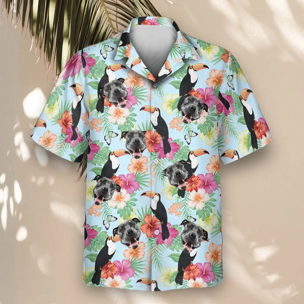 4 Tropical Wonderland Aloha Custom Hawaiian Shirts With Faces Or Logos 4 Tropical Wonderland Aloha Custom Hawaiian Shirts With Faces Or Logos
