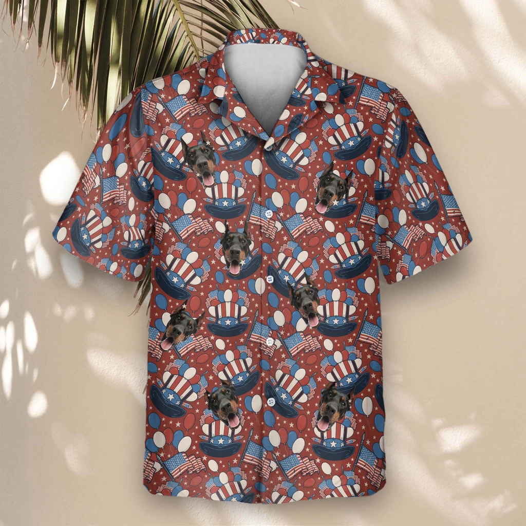 4 Uncle Sam Celebration Aloha Custom Hawaiian Shirts With Faces Or Logos 4 Uncle Sam Celebration Aloha Custom Hawaiian Shirts With Faces Or Logos