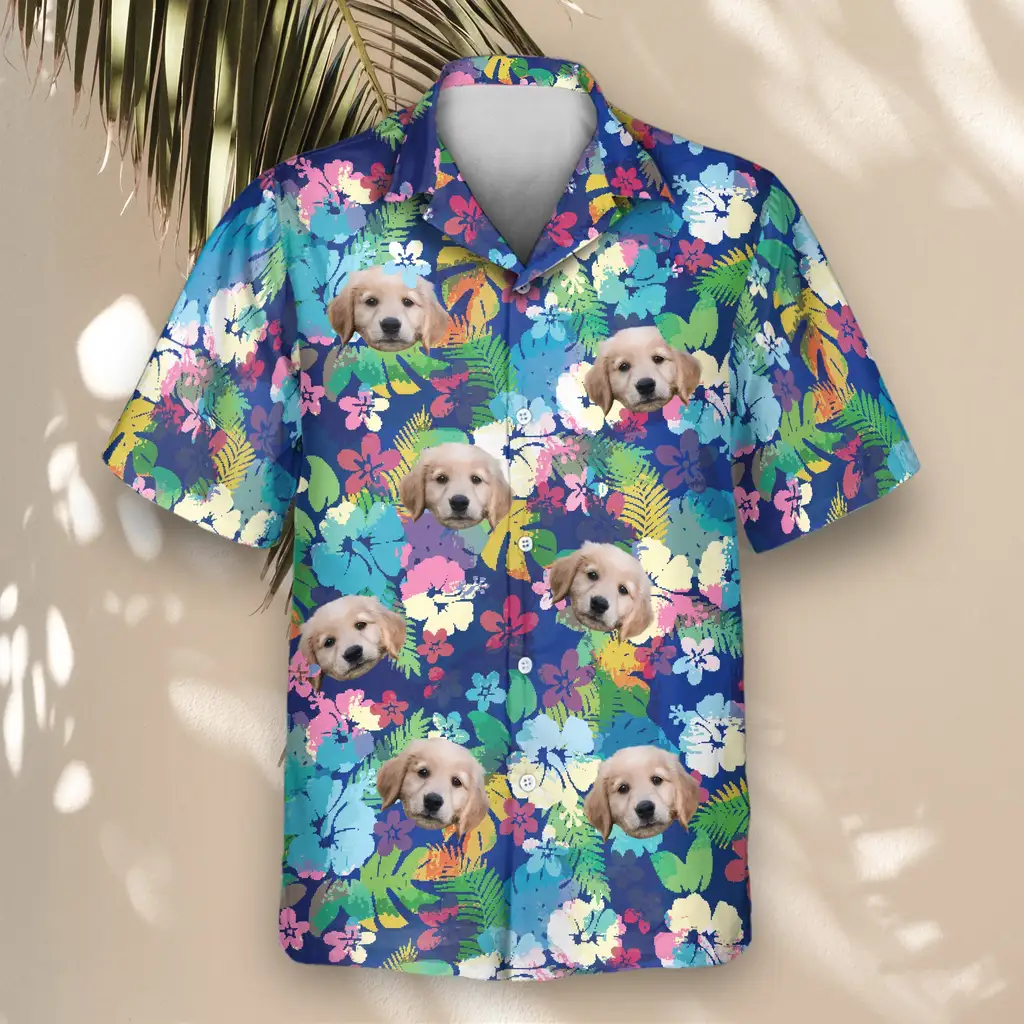 4 Vibrant Hibiscus Aloha Custom Hawaiian Shirts With Faces Or Logos