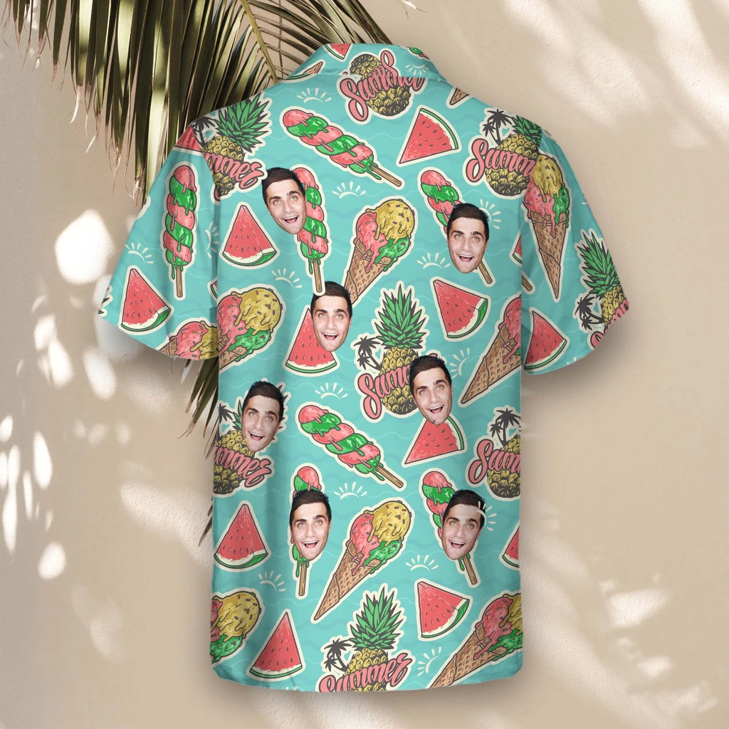 5 Beach Holiday Aloha Custom Hawaiian Shirts With Faces Or Logos