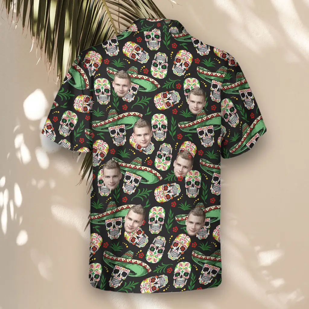 5 Fiesta Skull Vibes Aloha Custom Hawaiian Shirts With Faces Or Logos 5 Fiesta Skull Vibes Aloha Custom Hawaiian Shirts With Faces Or Logos