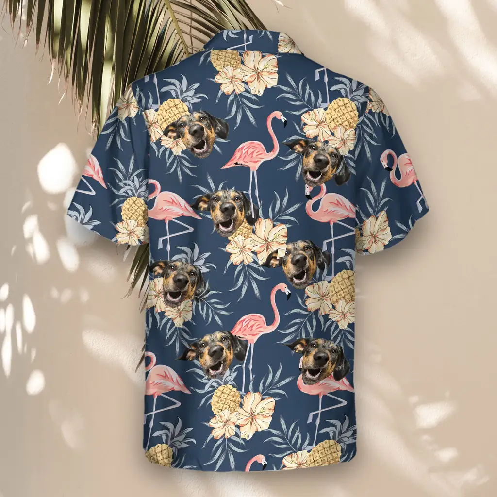 5 Flamingo Pineapple Paradise Aloha Custom Hawaiian Shirts With Faces Or Logos