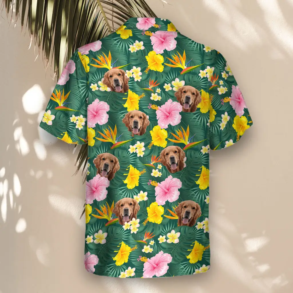 5 Island Blossom Aloha Custom Hawaiian Shirts With Faces Or Logos