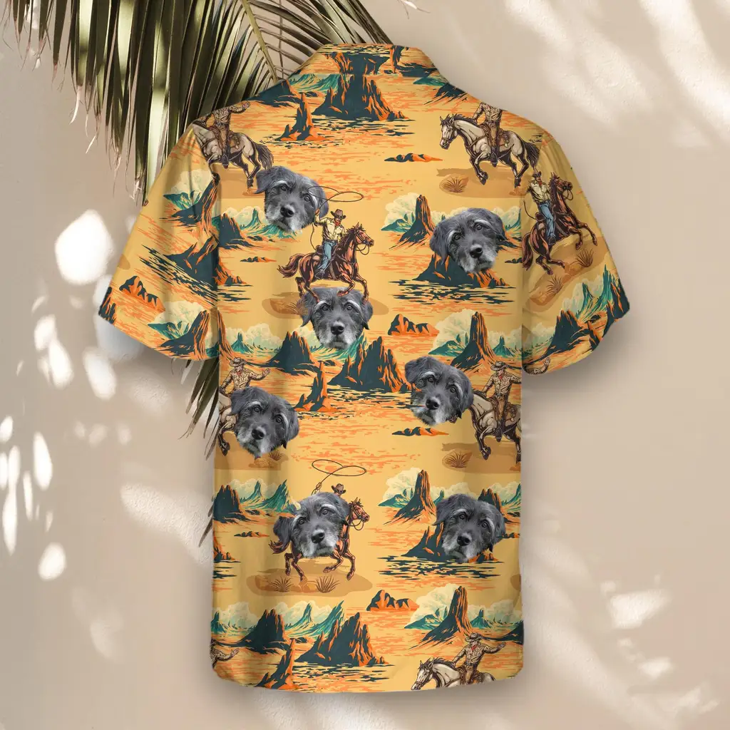 5 Retro Cowboy Rider Aloha Custom Hawaiian Shirts With Faces Or Logos