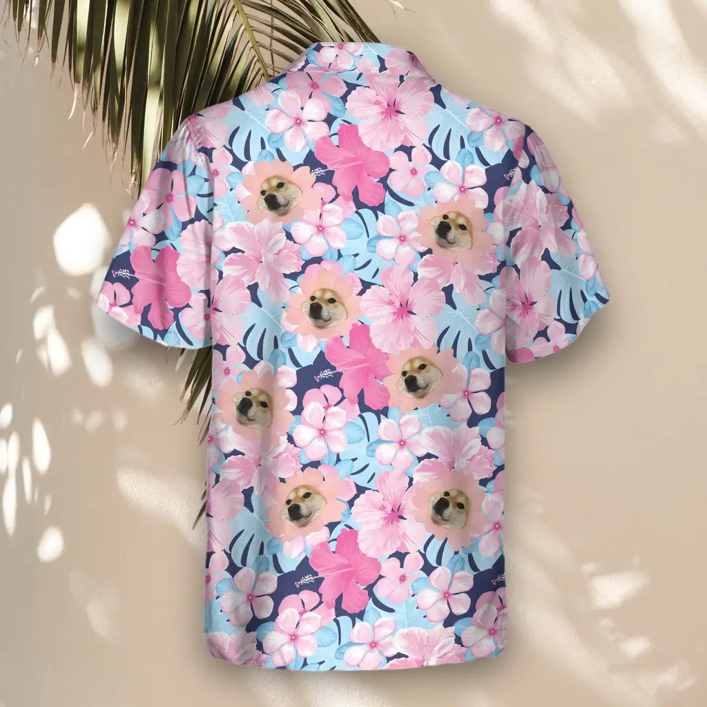 5 Tropical Floral Escape Aloha Custom Hawaiian Shirts With Faces Or Logos
