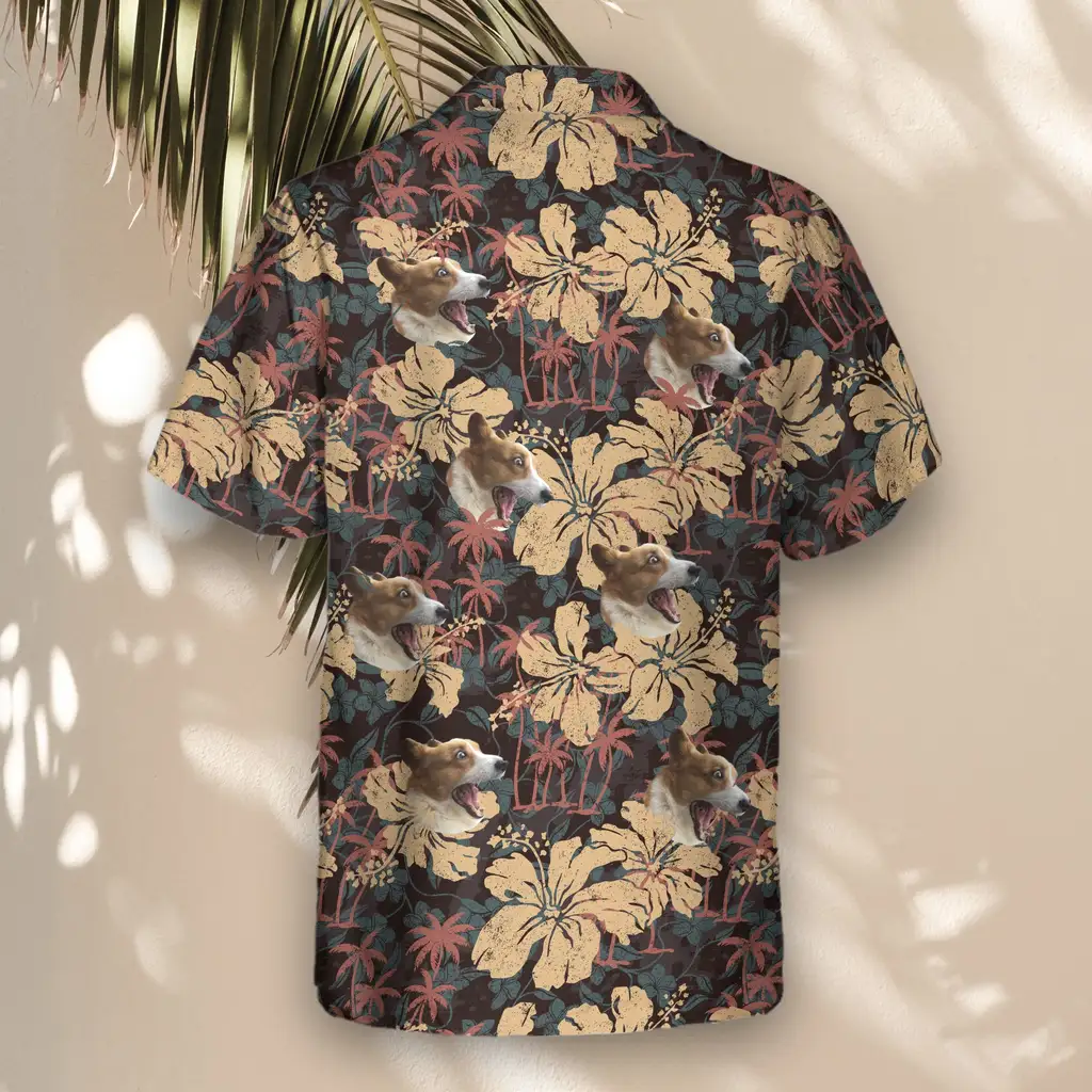 5 Tropical Grunge Bloom Aloha Custom Hawaiian Shirts With Faces Or Logos