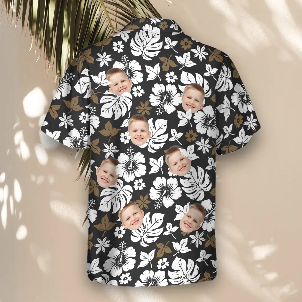 5 Tropical Hibiscus Flower Aloha Custom Hawaiian Shirts With Faces Or Logos