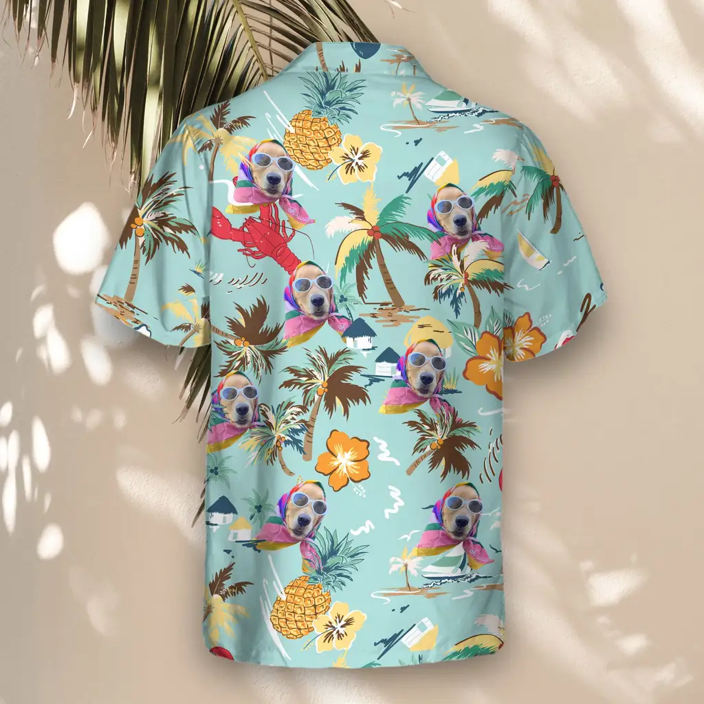 5 Turquoise Tropical Island Aloha Custom Hawaiian Shirts With Faces Or Logos 5 Turquoise Tropical Island Aloha Custom Hawaiian Shirts With Faces Or Logos