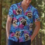 raccoon hawaiian shirt tropical blue.jpg