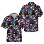 black cat hawaiian shirt tropical flowers paradise.jpg
