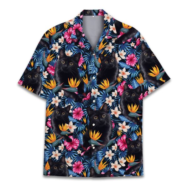 black cat hawaiian shirt tropical flowers paradise.jpg