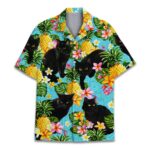 black cat hawaiian shirt tropical pineapple floral.jpg