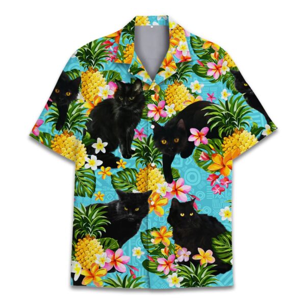 black cat hawaiian shirt tropical pineapple floral.jpg