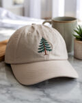 minimalist pine tree beige cap.jpg