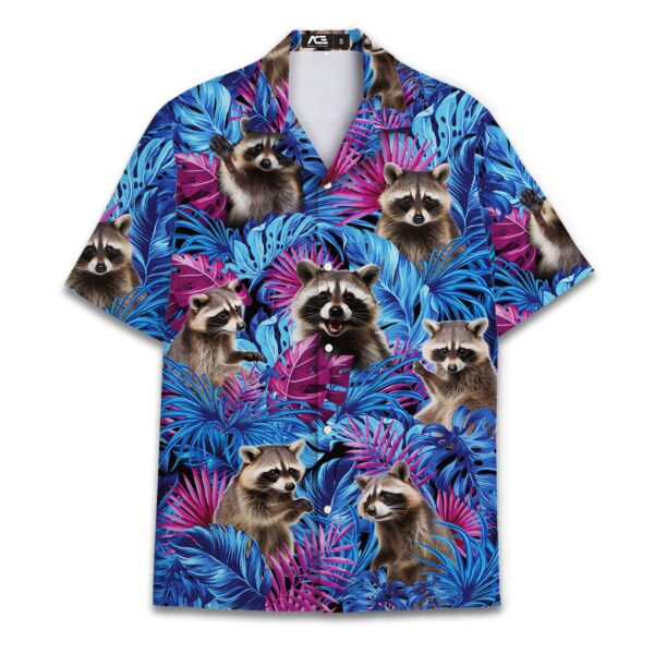 raccoon hawaiian shirt tropical blue.jpg