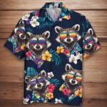 Tropical Raccoon Print Summer Shirt | Quirky Handmade Gift Idea