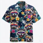 Tropical Raccoon Print Summer Shirt | Quirky Handmade Gift Idea