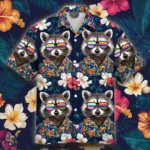 Tropical Raccoon Print Summer Shirt | Quirky Handmade Gift Idea