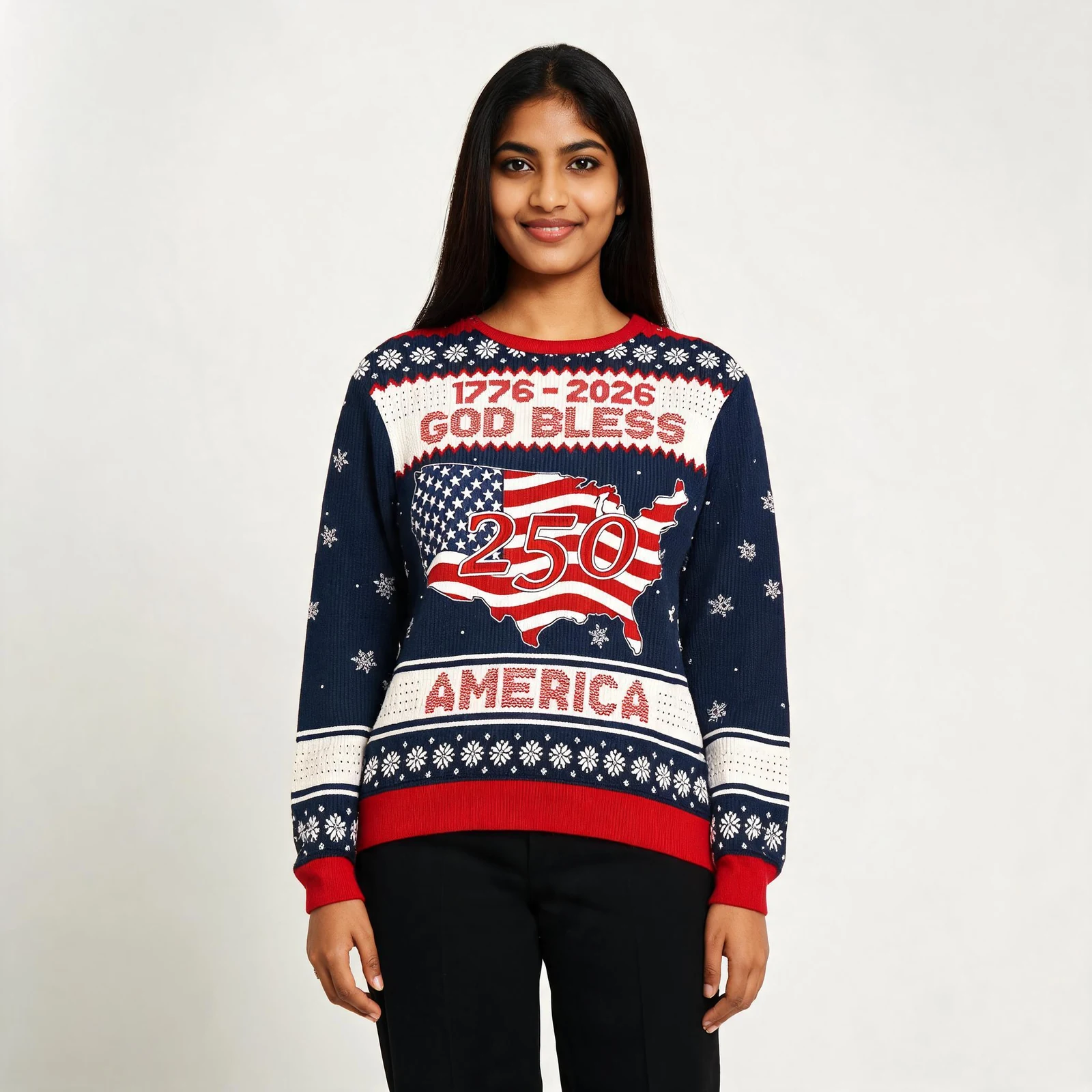1776 2026 God Bless America 250 Ugly Christmas 1776 2026 God Bless America 250 Ugly Christmas